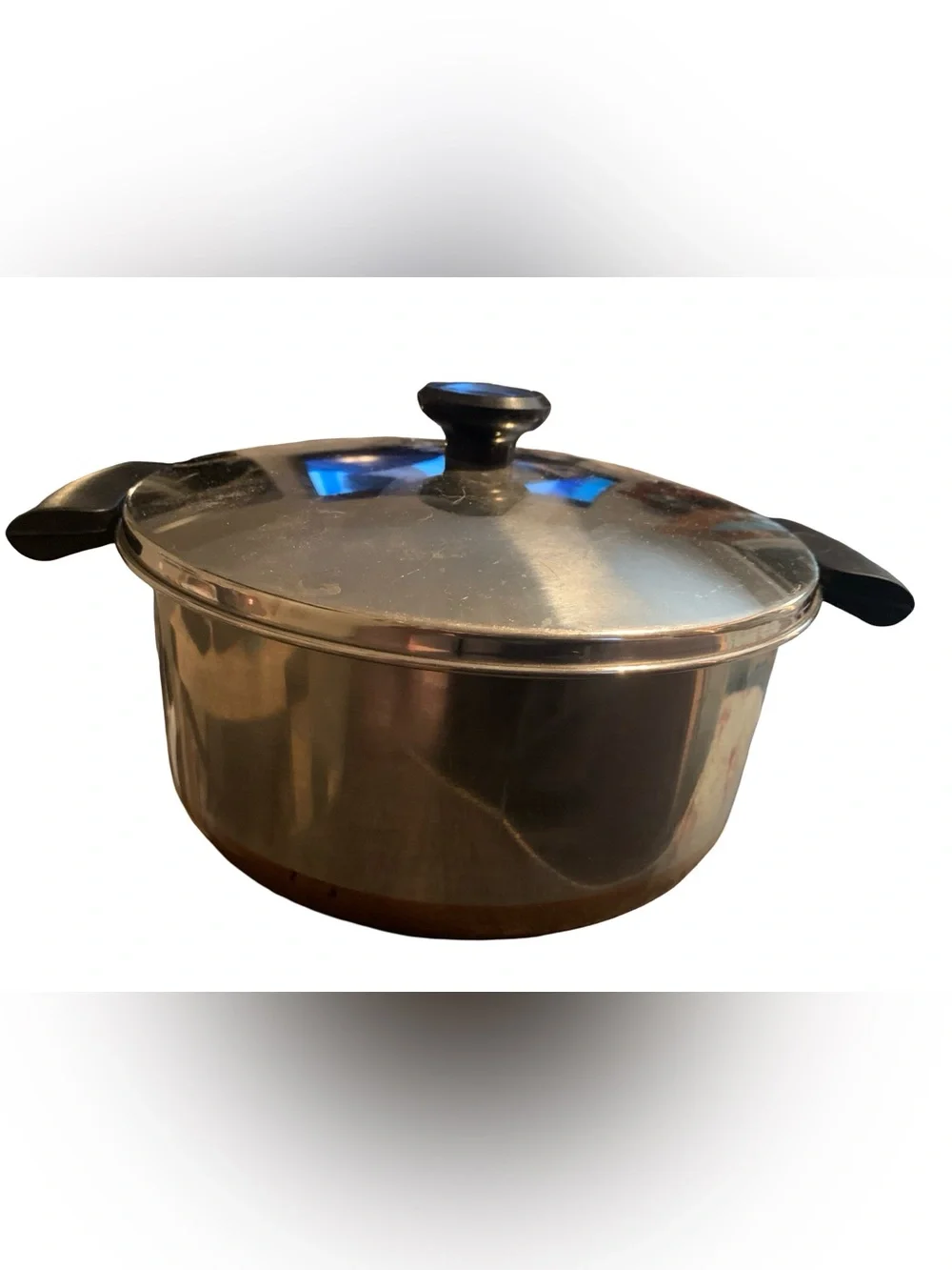 Vintage Revere Ware 4 1/2 Quart Stock Pot Dutch Oven Copper Bottom With Lid‎